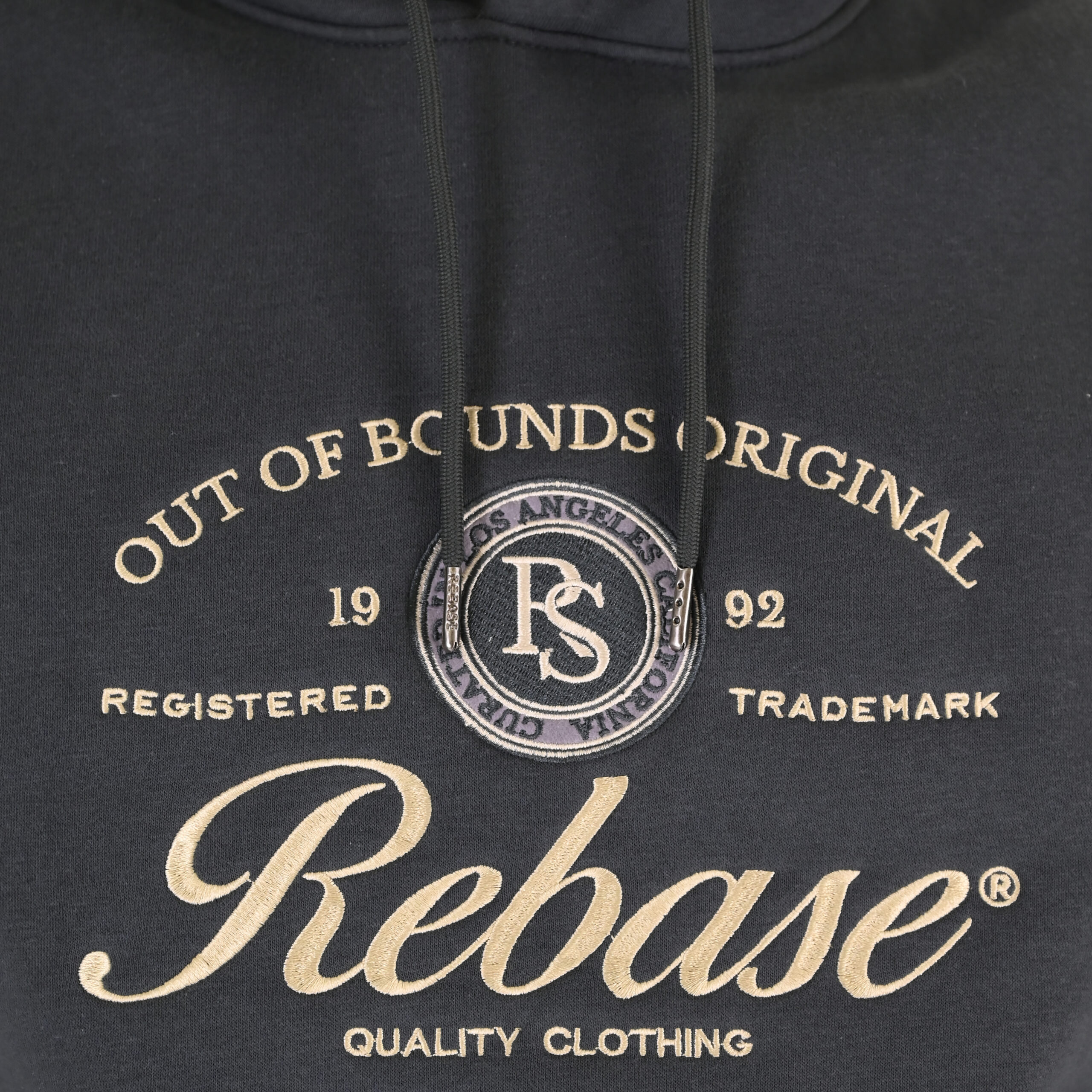 262RTOP-1106 HOODIE WITH MOTIF (BRUSHED FLEECE) ANTHRACITE - Image 5