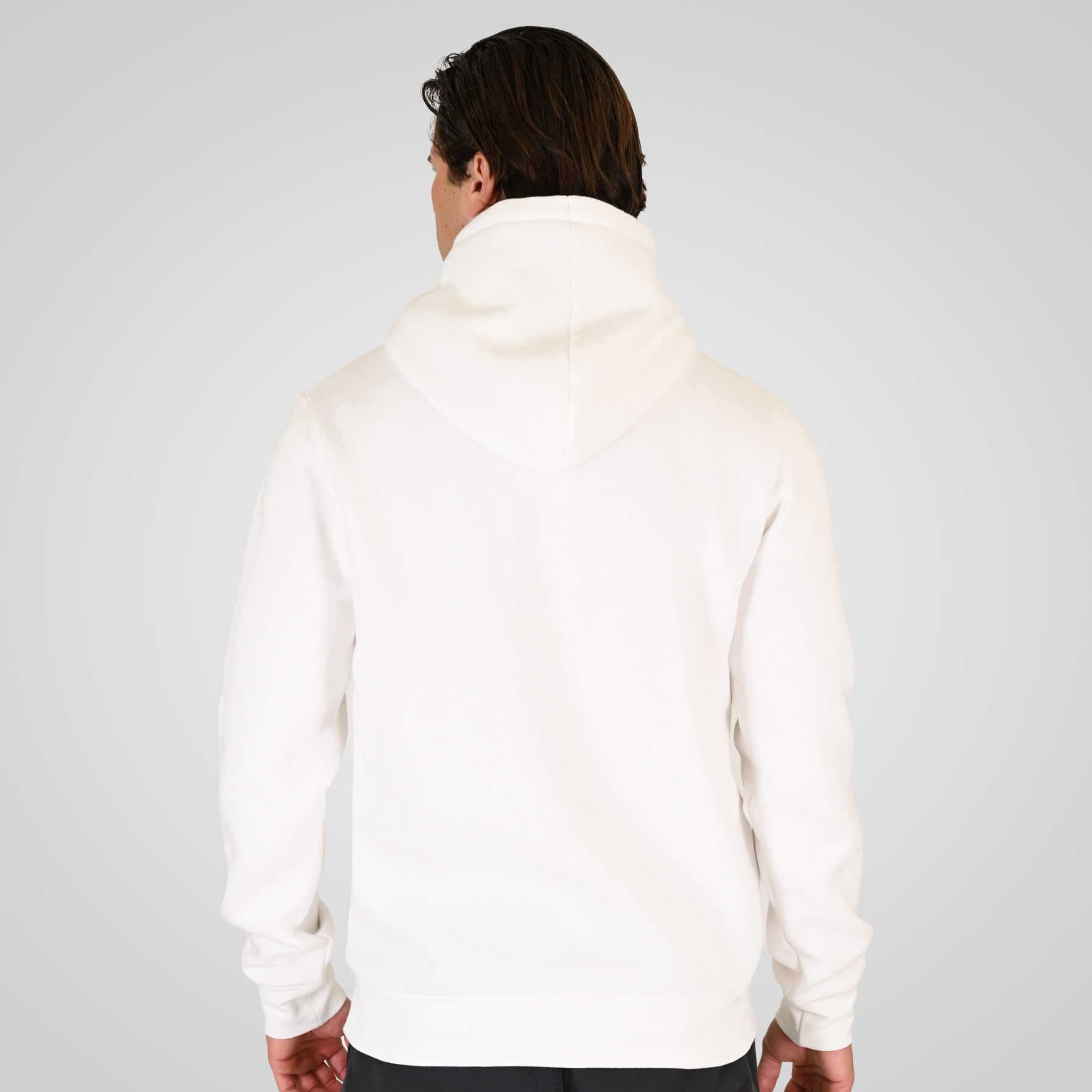 262RTOP-1106 HOODIE WITH MOTIF (BRUSHED FLEECE) OFF WHITE - Image 4