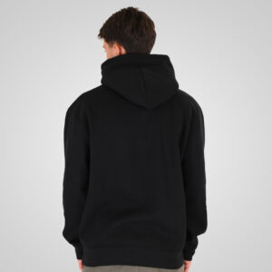 262RTOP-1107 HOODIE WITH SINGLE PRESSED PRINT (RELAXED FIT) (BRUSHED FLEECE) BLACK - Image 4