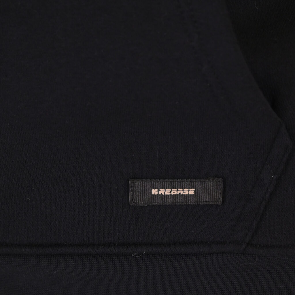 262RTOP-1107 HOODIE WITH SINGLE PRESSED PRINT (RELAXED FIT) (BRUSHED FLEECE) BLACK
