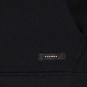 262RTOP-1107 HOODIE WITH SINGLE PRESSED PRINT (RELAXED FIT) (BRUSHED FLEECE) BLACK - Image 6