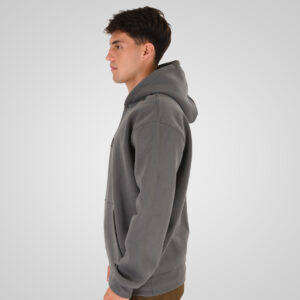 262RTOP-1107 HOODIE WITH SINGLE PRESSED PRINT (RELAXED FIT) (BRUSHED FLEECE) CLOUDY GREY - Image 3