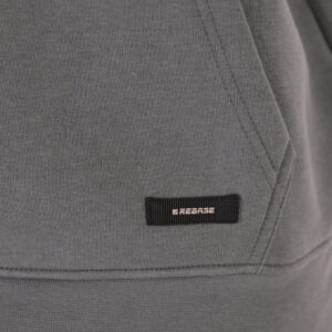 262RTOP-1107 HOODIE WITH SINGLE PRESSED PRINT (RELAXED FIT) (BRUSHED FLEECE) CLOUDY GREY - Image 6