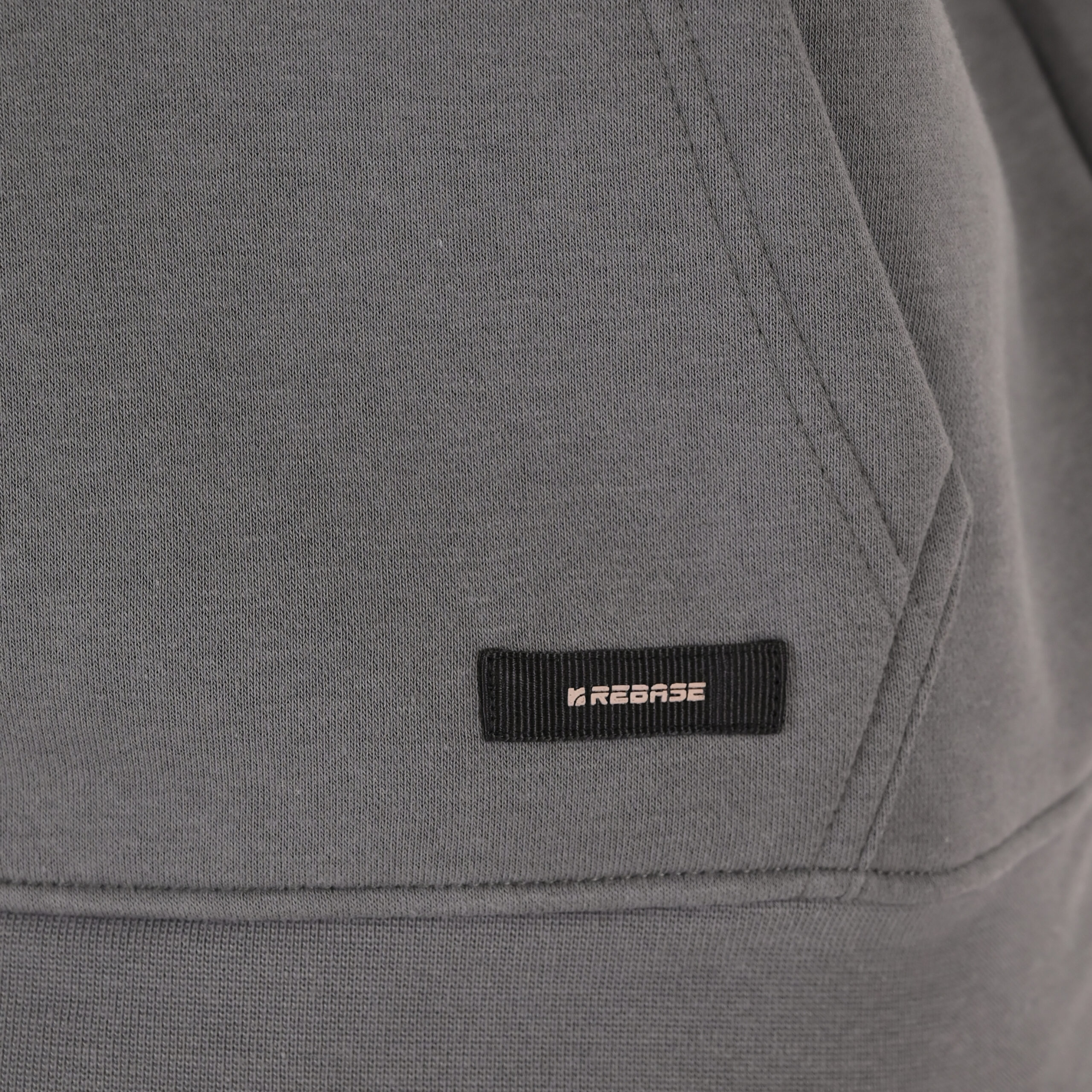 262RTOP-1107 HOODIE WITH SINGLE PRESSED PRINT (RELAXED FIT) (BRUSHED FLEECE) CLOUDY GREY - Image 6