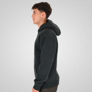 262RTOP-1107 HOODIE WITH SINGLE PRESSED PRINT (RELAXED FIT) (BRUSHED FLEECE) FOREST GREEN - Image 3
