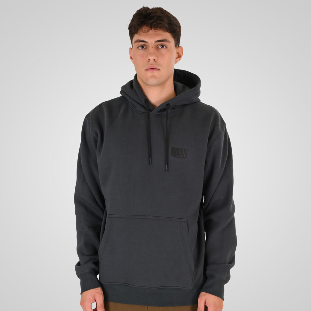 262RTOP-1110 HOODIE FRONT - BACK PRINTED WITH HIGH DENSITY PRINT (RELAXED FIT) (BRUSHED FLEECE) ANTHRACITE