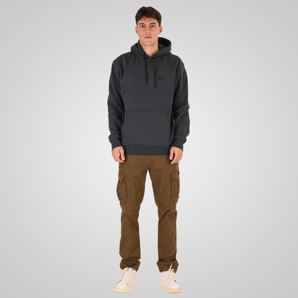262RTOP-1110 HOODIE FRONT - BACK PRINTED WITH HIGH DENSITY PRINT (RELAXED FIT) (BRUSHED FLEECE) ANTHRACITE