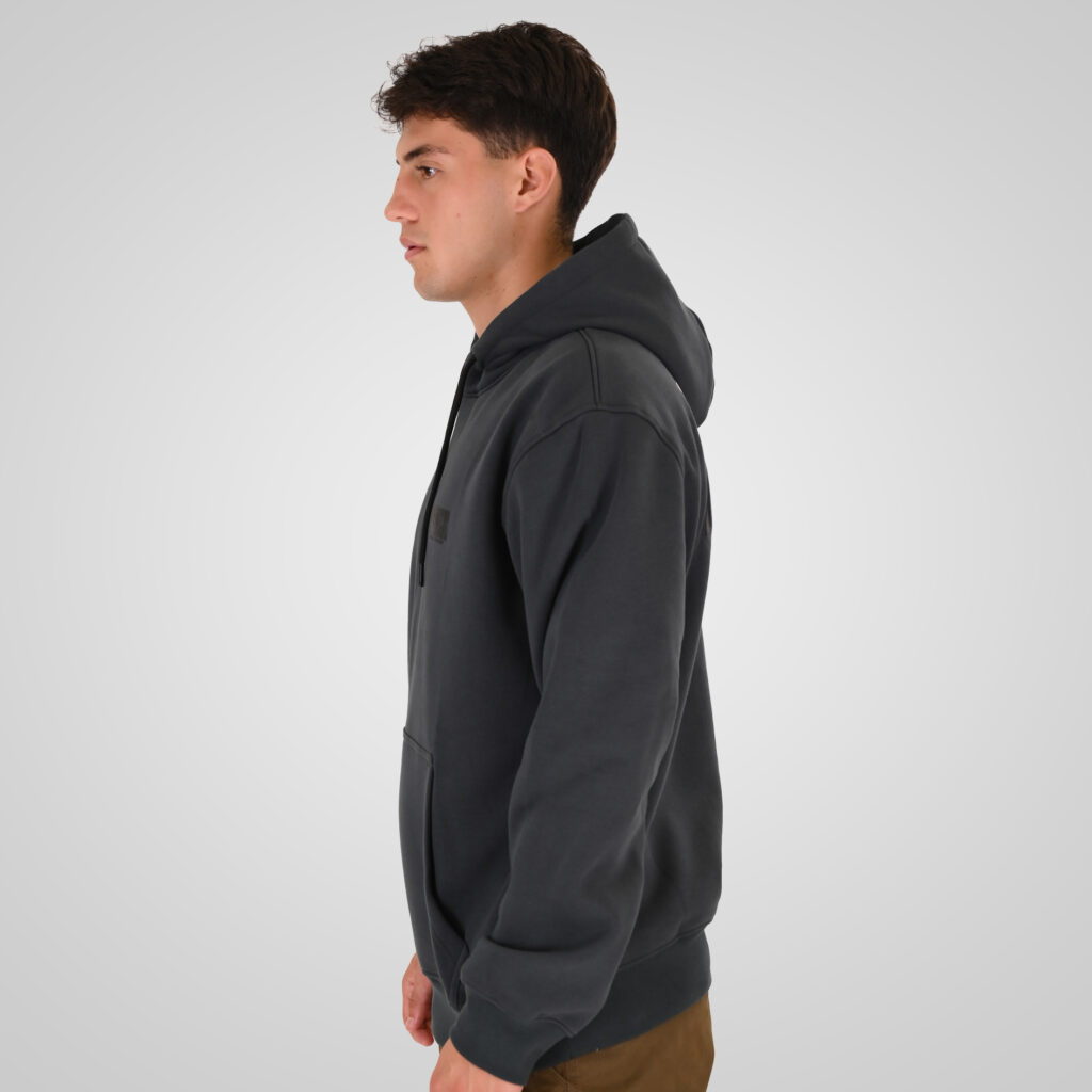 262RTOP-1110 HOODIE FRONT - BACK PRINTED WITH HIGH DENSITY PRINT (RELAXED FIT) (BRUSHED FLEECE) ANTHRACITE