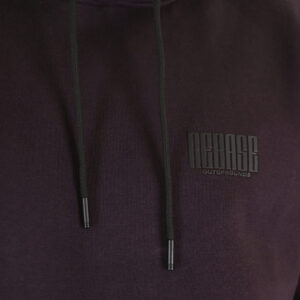 262RTOP-1110 HOODIE FRONT - BACK PRINTED WITH HIGH DENSITY PRINT (RELAXED FIT) (BRUSHED FLEECE) AUBERGINE - Image 5