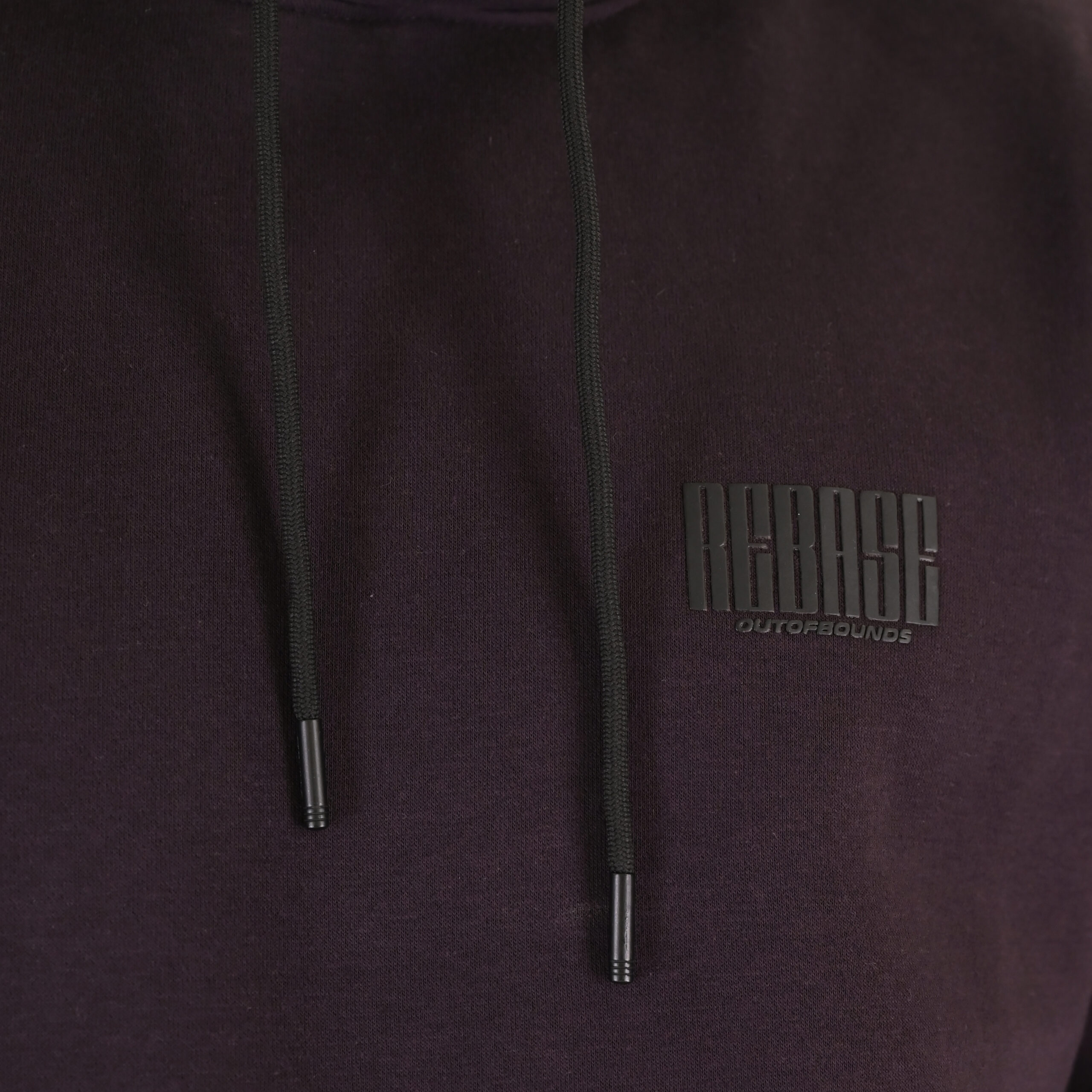 262RTOP-1110 HOODIE FRONT - BACK PRINTED WITH HIGH DENSITY PRINT (RELAXED FIT) (BRUSHED FLEECE) AUBERGINE - Image 5