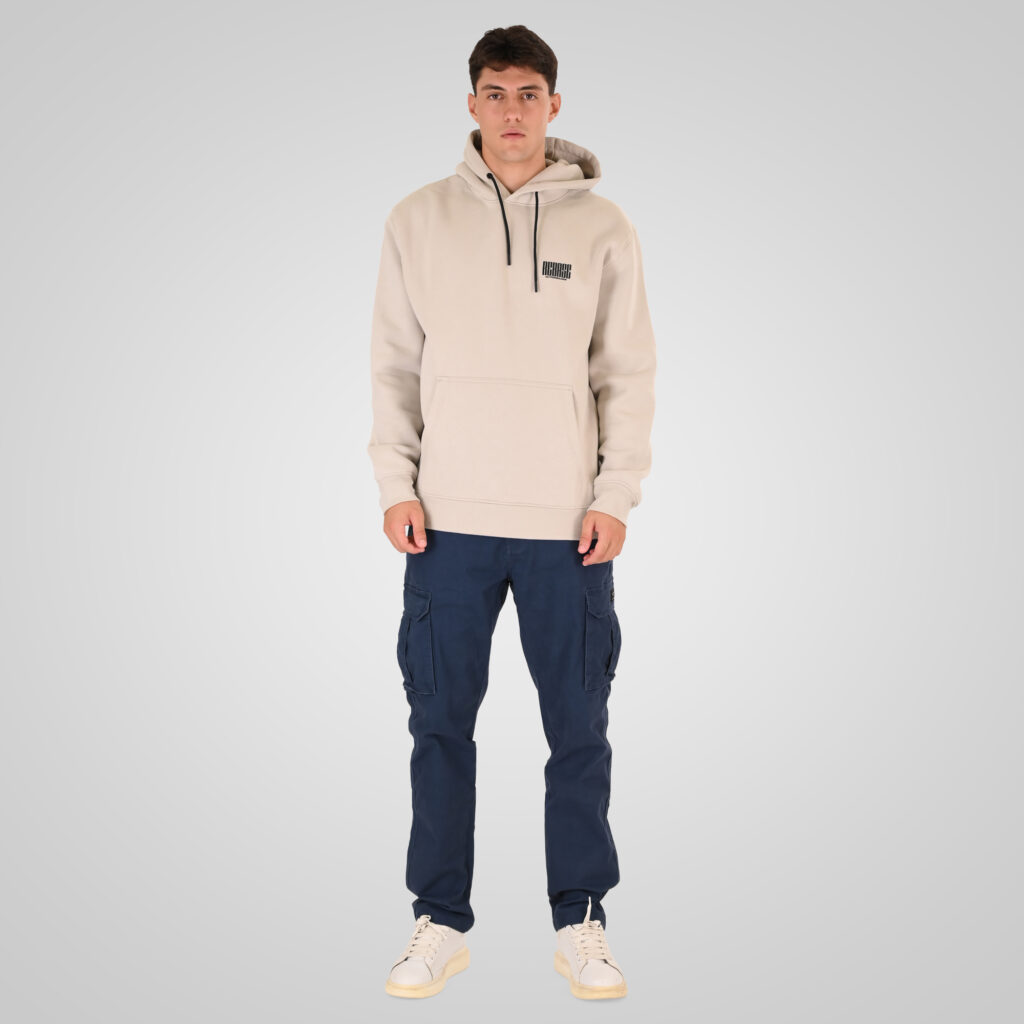 262RTOP-1110 HOODIE FRONT - BACK PRINTED WITH HIGH DENSITY PRINT (RELAXED FIT) (BRUSHED FLEECE) ICE