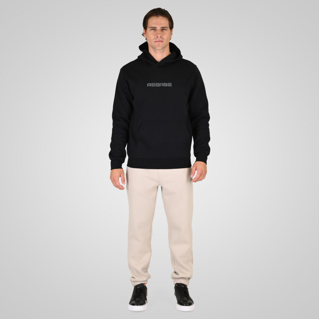 262RTOP-1111 HOODIE WITH HIGH DENSITY PRINT (INTERLOCK) BLACK