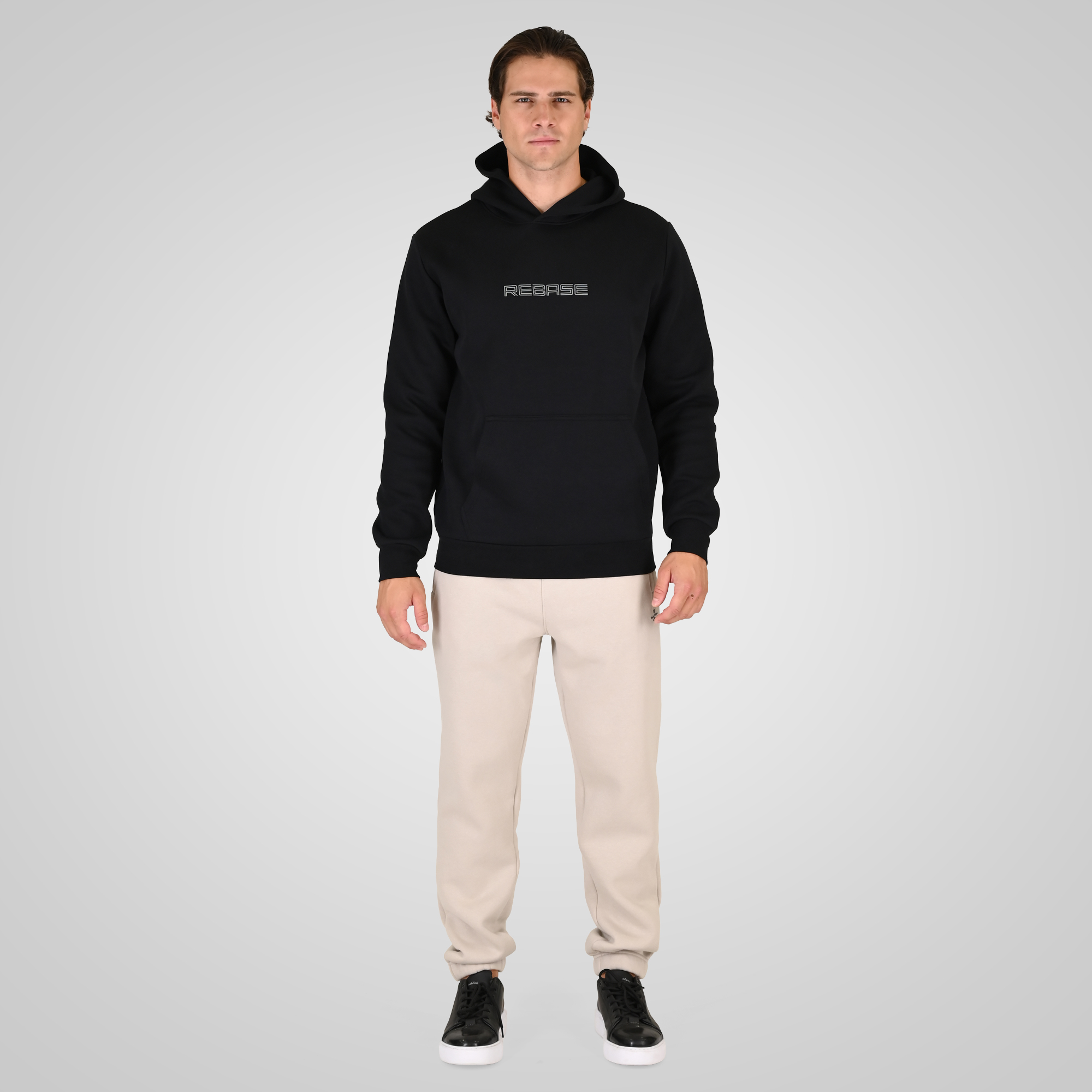 262RTOP-1111 HOODIE WITH HIGH DENSITY PRINT (INTERLOCK) BLACK - Image 2