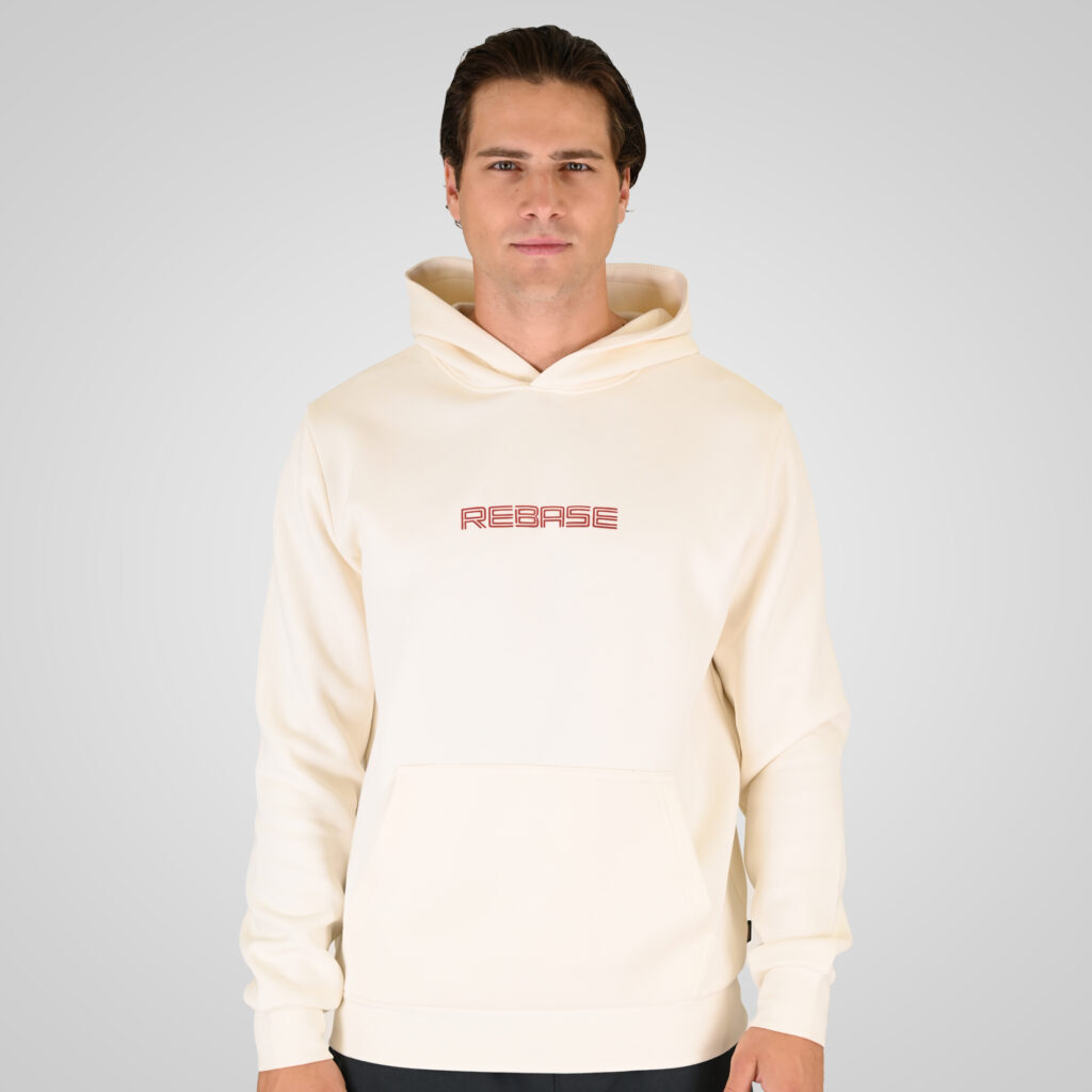 262RTOP-1111 HOODIE WITH HIGH DENSITY PRINT (INTERLOCK) POLAR WHITE
