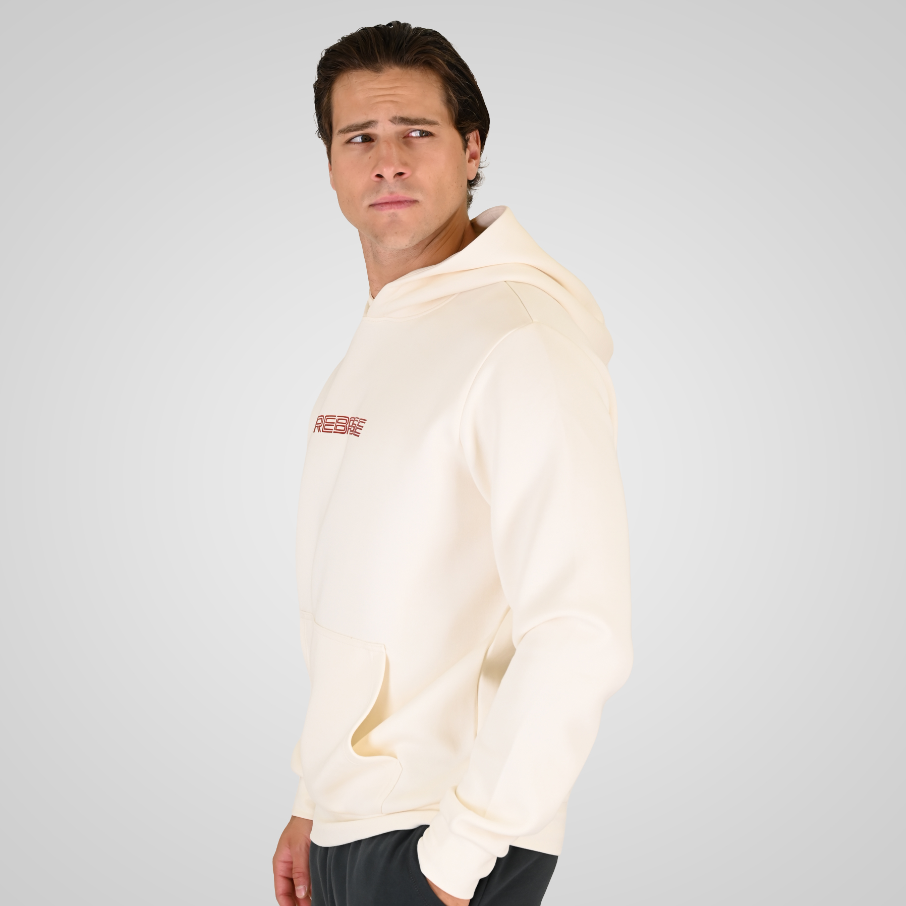 262RTOP-1111 HOODIE WITH HIGH DENSITY PRINT (INTERLOCK) POLAR WHITE - Image 3