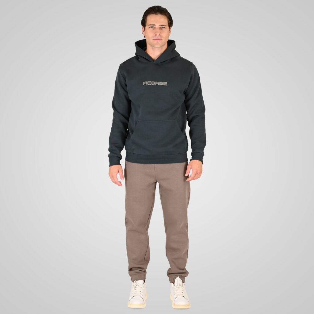 262RTOP-1111 HOODIE WITH HIGH DENSITY PRINT (INTERLOCK) SHADOW GREEN