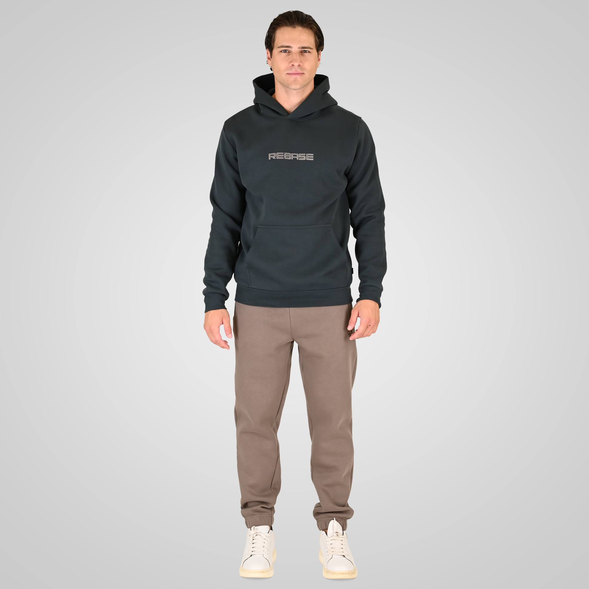 262RTOP-1111 HOODIE WITH HIGH DENSITY PRINT (INTERLOCK) SHADOW GREEN - Image 2