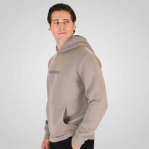 262RTOP-1111 HOODIE WITH HIGH DENSITY PRINT (INTERLOCK) SMOKE BEIGE - Image 3