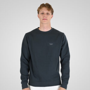 262RTOP-1113 CREWNECK TOP WITH HIGH DENSITY PRINT (BRUSHED FLEECE) ANTHRACITE