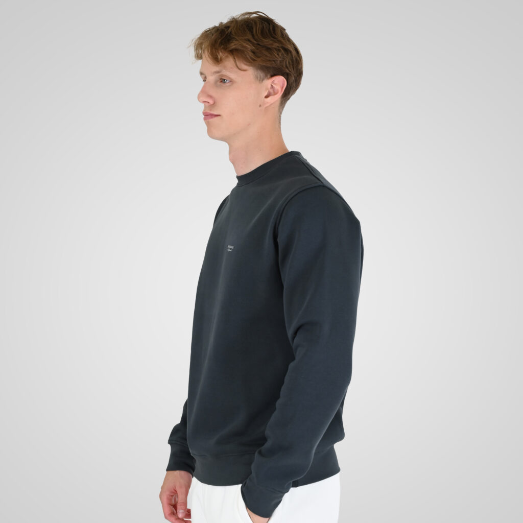 262RTOP-1113 CREWNECK TOP WITH HIGH DENSITY PRINT (BRUSHED FLEECE) ANTHRACITE