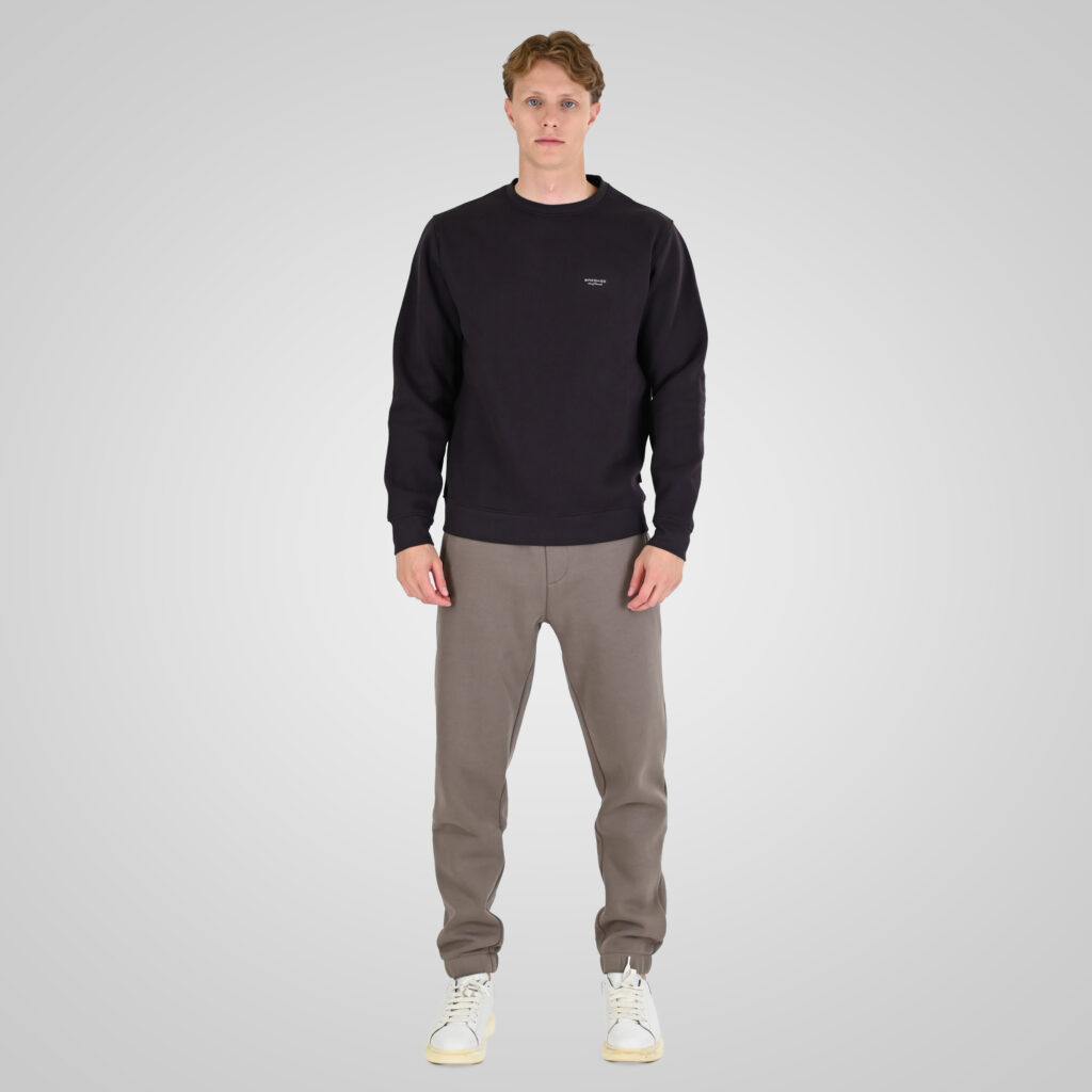 262RTOP-1113 CREWNECK TOP WITH HIGH DENSITY PRINT (BRUSHED FLEECE) AUBERGINE