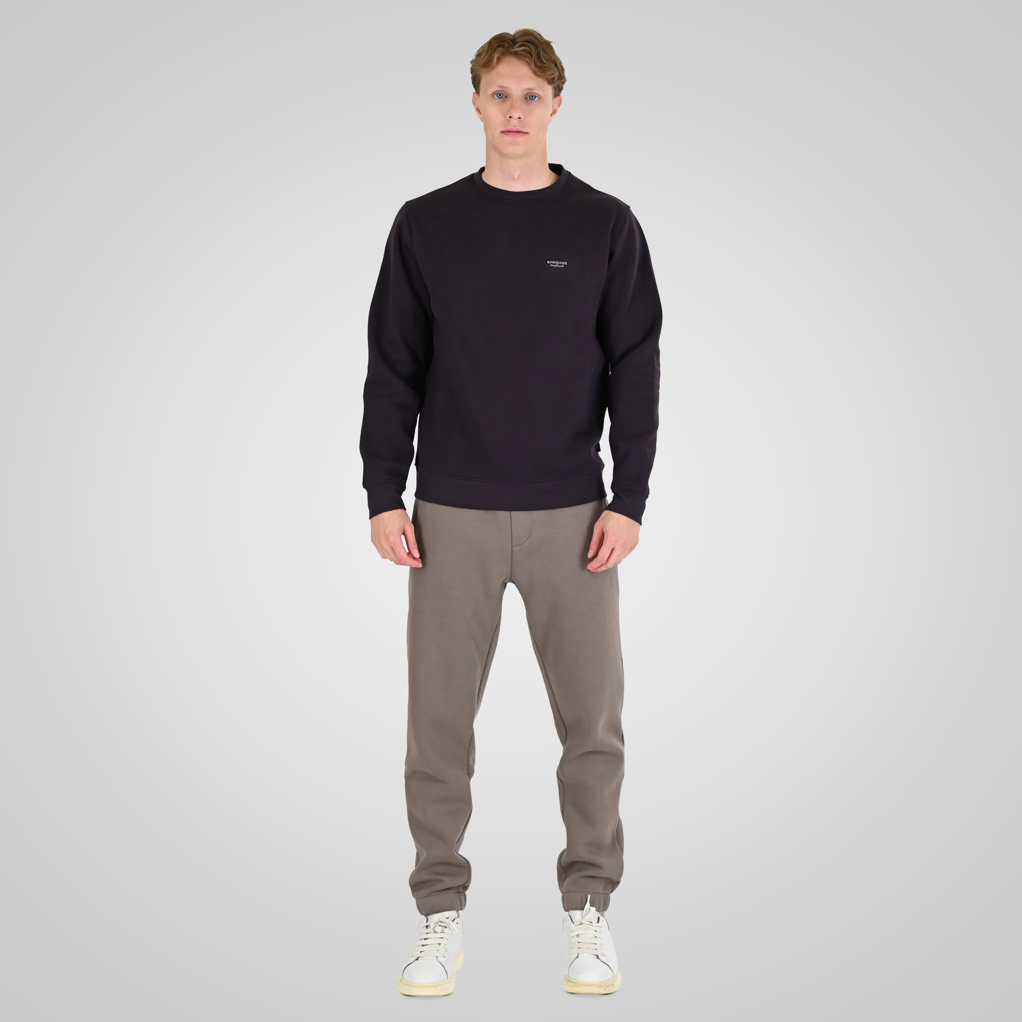 262RTOP-1113 CREWNECK TOP WITH HIGH DENSITY PRINT (BRUSHED FLEECE) AUBERGINE - Image 2