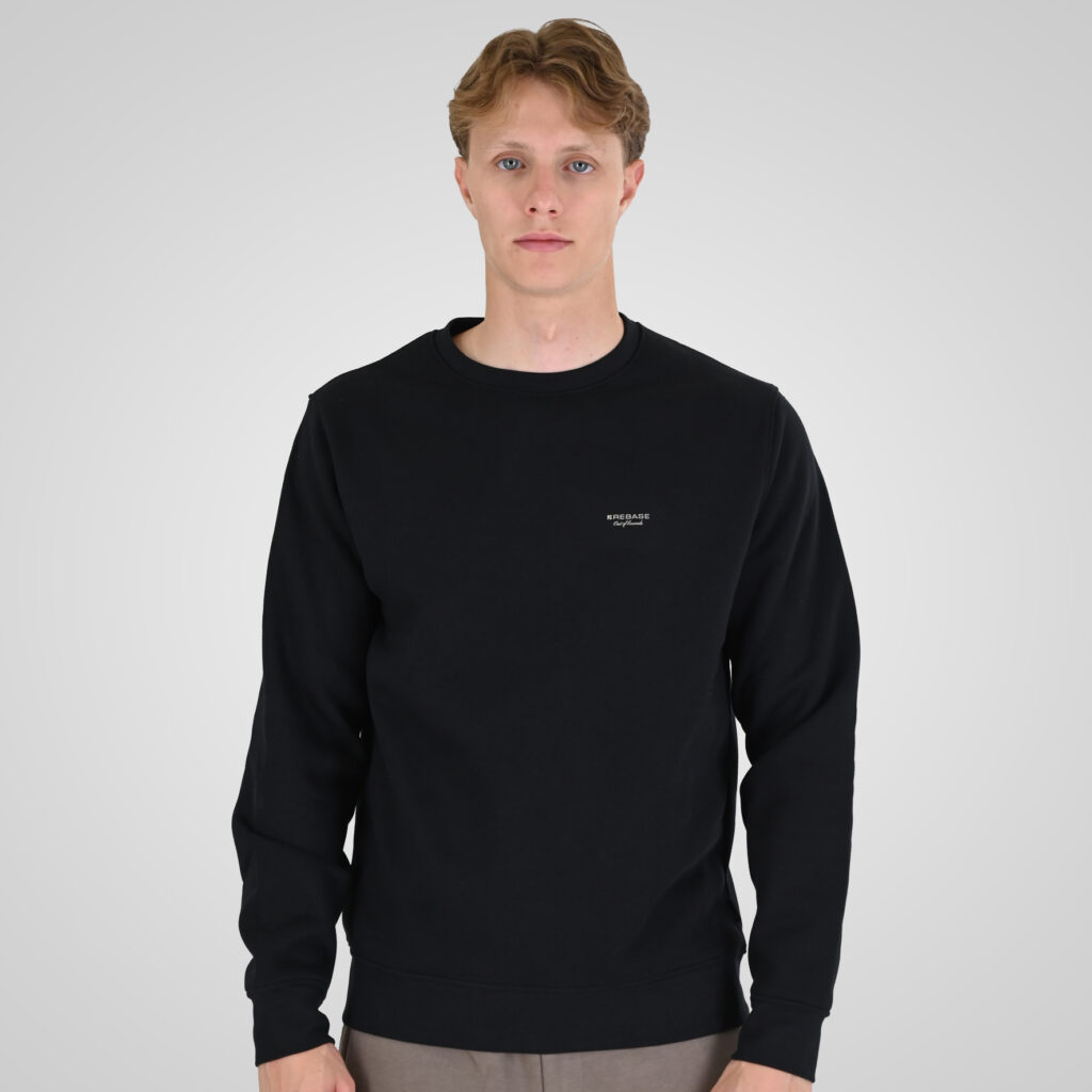 262RTOP-1113 CREWNECK TOP WITH HIGH DENSITY PRINT (BRUSHED FLEECE) BLACK