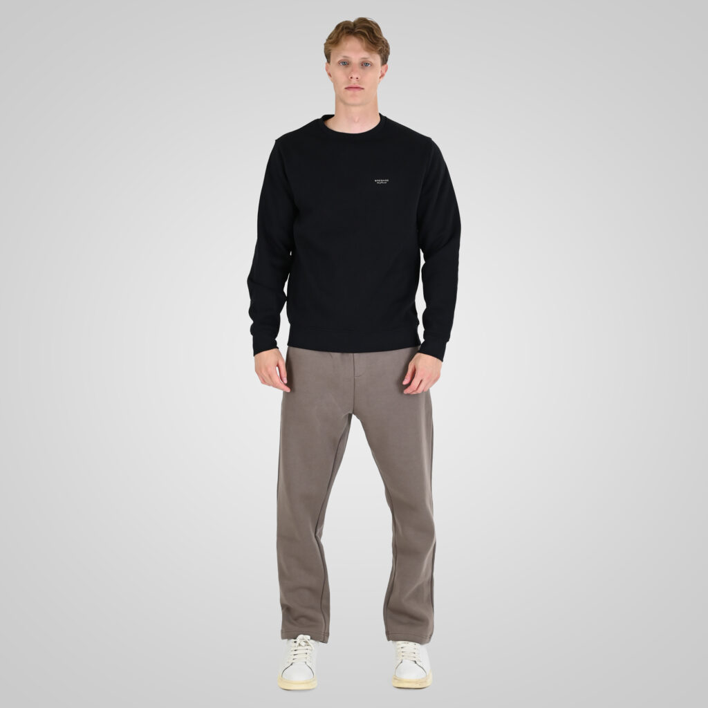 262RTOP-1113 CREWNECK TOP WITH HIGH DENSITY PRINT (BRUSHED FLEECE) BLACK