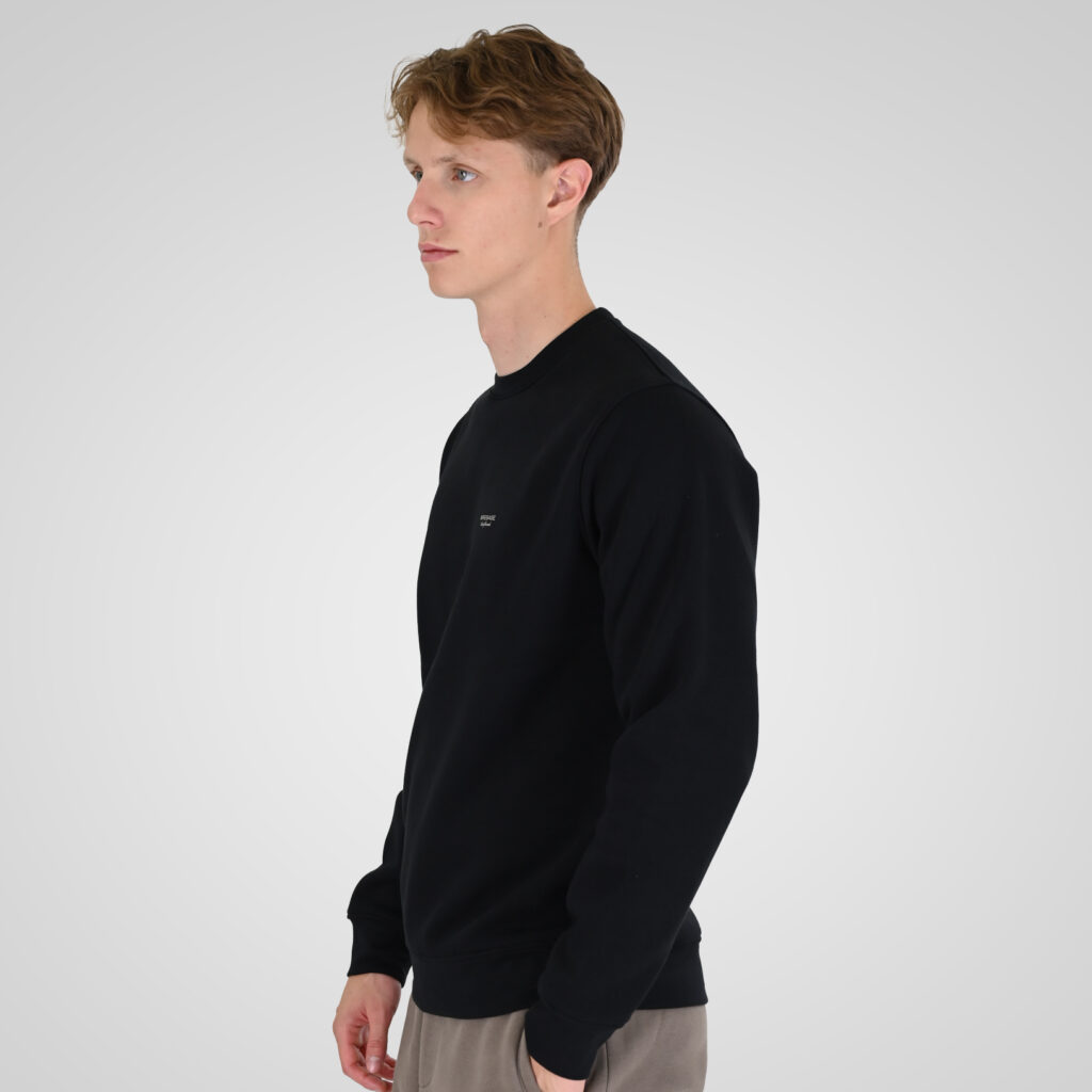 262RTOP-1113 CREWNECK TOP WITH HIGH DENSITY PRINT (BRUSHED FLEECE) BLACK