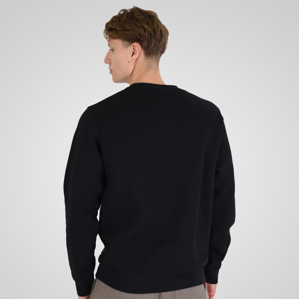 262RTOP-1113 CREWNECK TOP WITH HIGH DENSITY PRINT (BRUSHED FLEECE) BLACK
