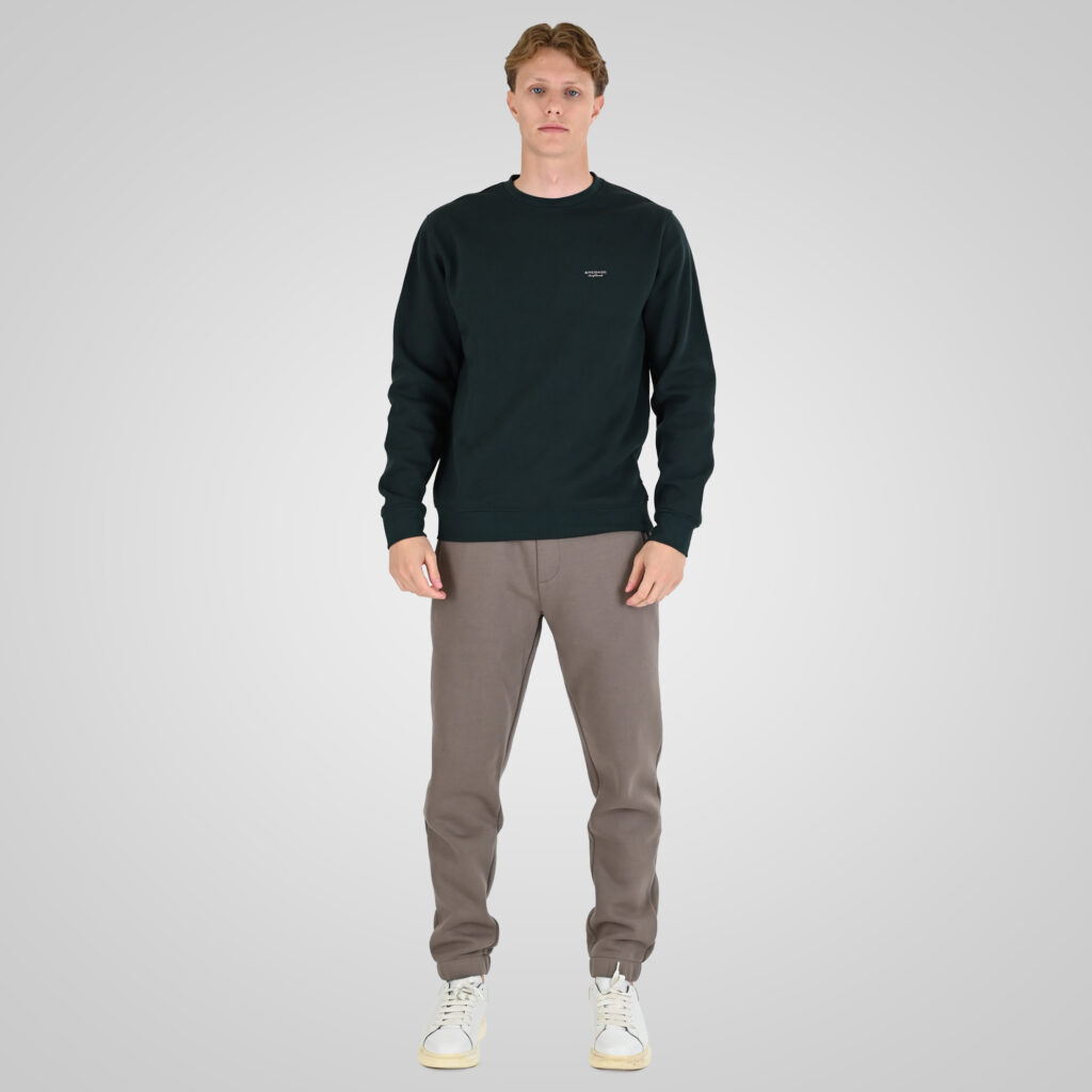 262RTOP-1113 CREWNECK TOP WITH HIGH DENSITY PRINT (BRUSHED FLEECE) FOREST GREEN