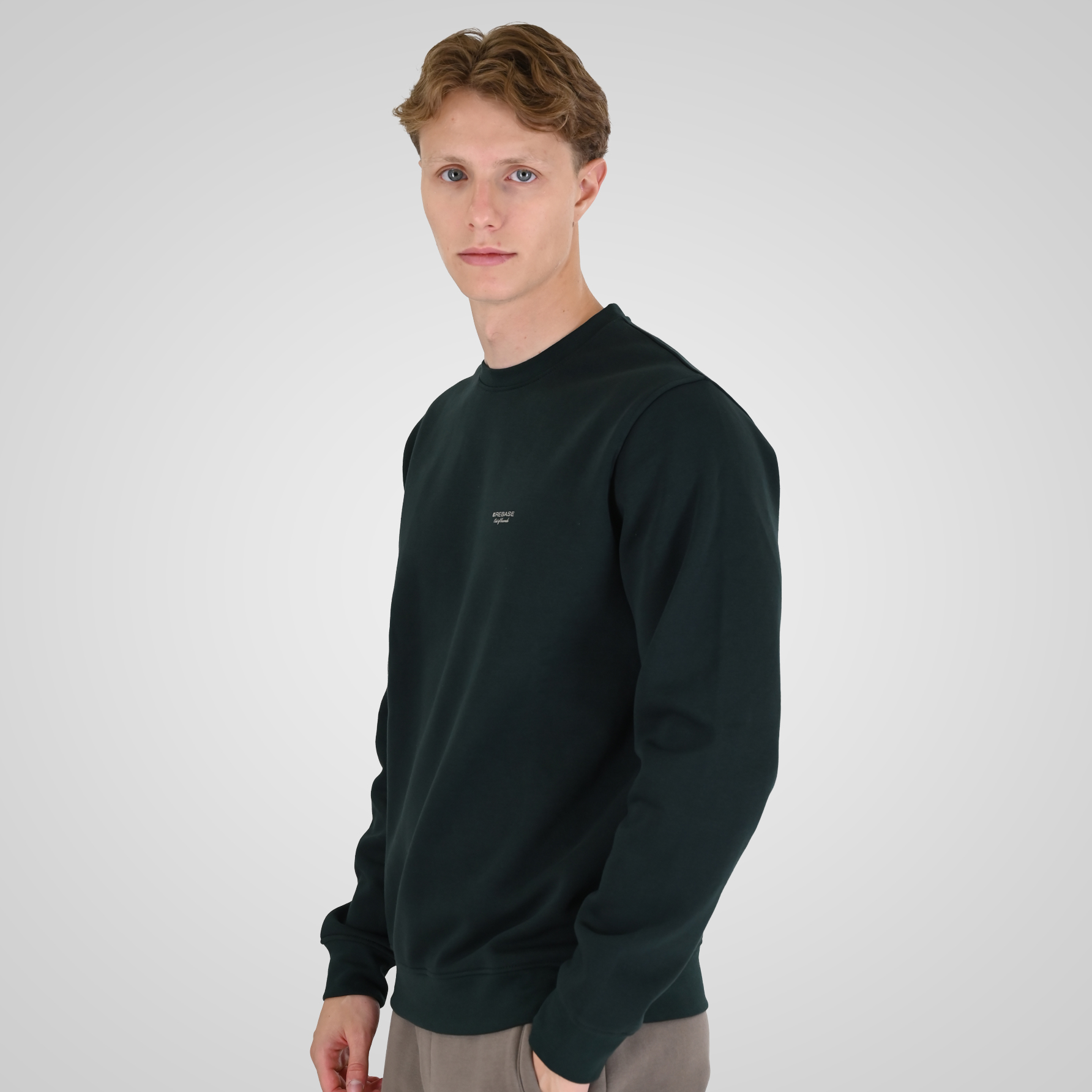 262RTOP-1113 CREWNECK TOP WITH HIGH DENSITY PRINT (BRUSHED FLEECE) FOREST GREEN - Image 3