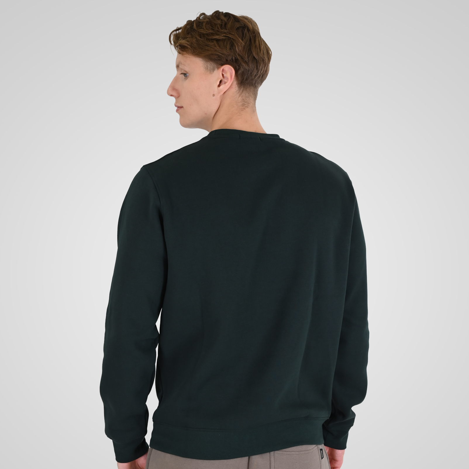 262RTOP-1113 CREWNECK TOP WITH HIGH DENSITY PRINT (BRUSHED FLEECE) FOREST GREEN - Image 4