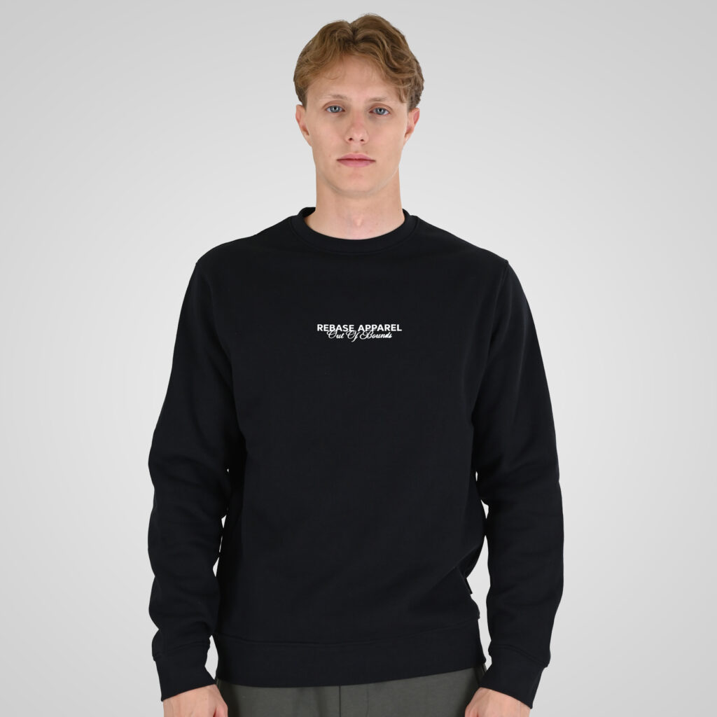 262RTOP-1114 CREWNECK TOP WITH HIGH DENSITY (BRUSHED FLEECE) BLACK