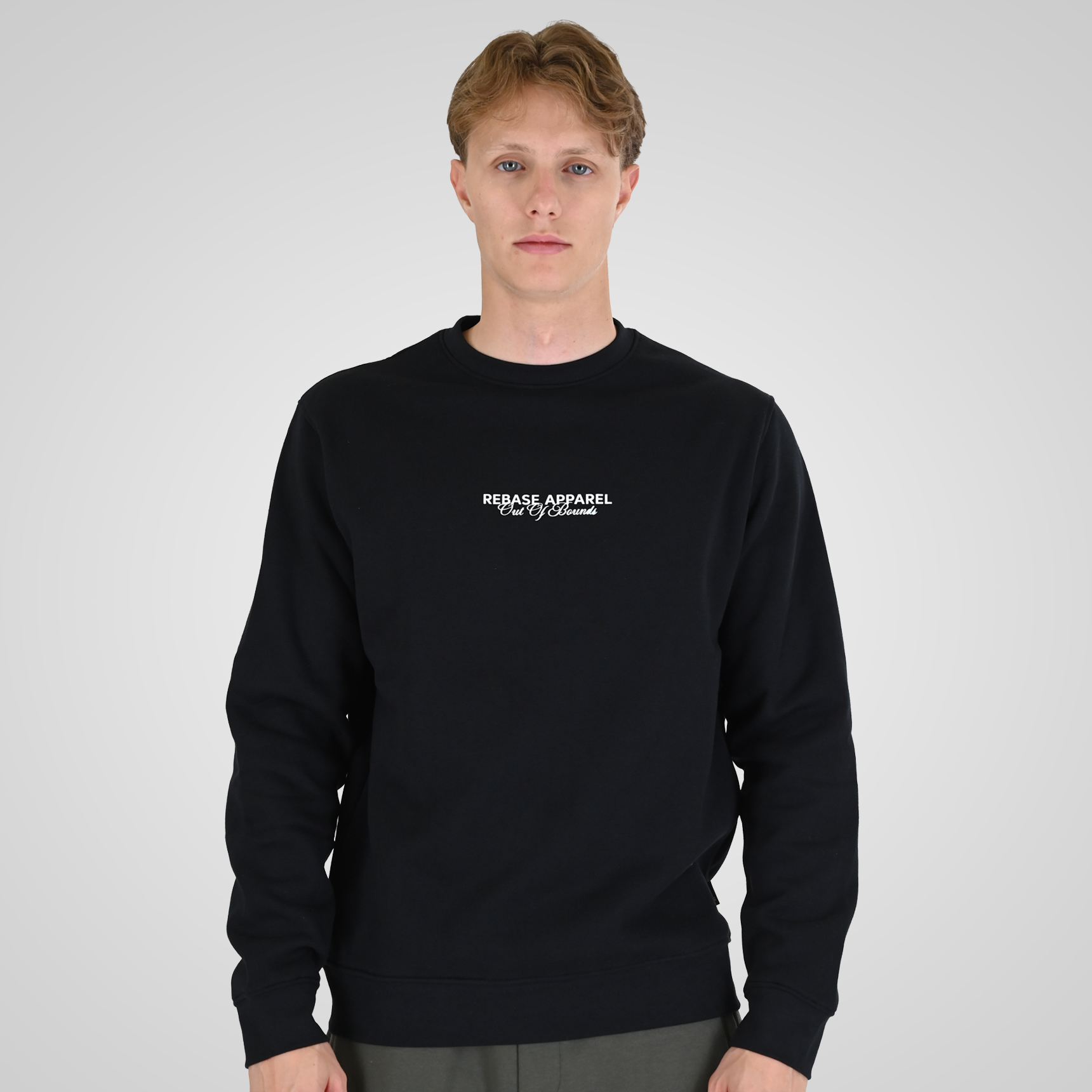 262RTOP-1114 CREWNECK TOP WITH HIGH DENSITY (BRUSHED FLEECE) BLACK - Image 1