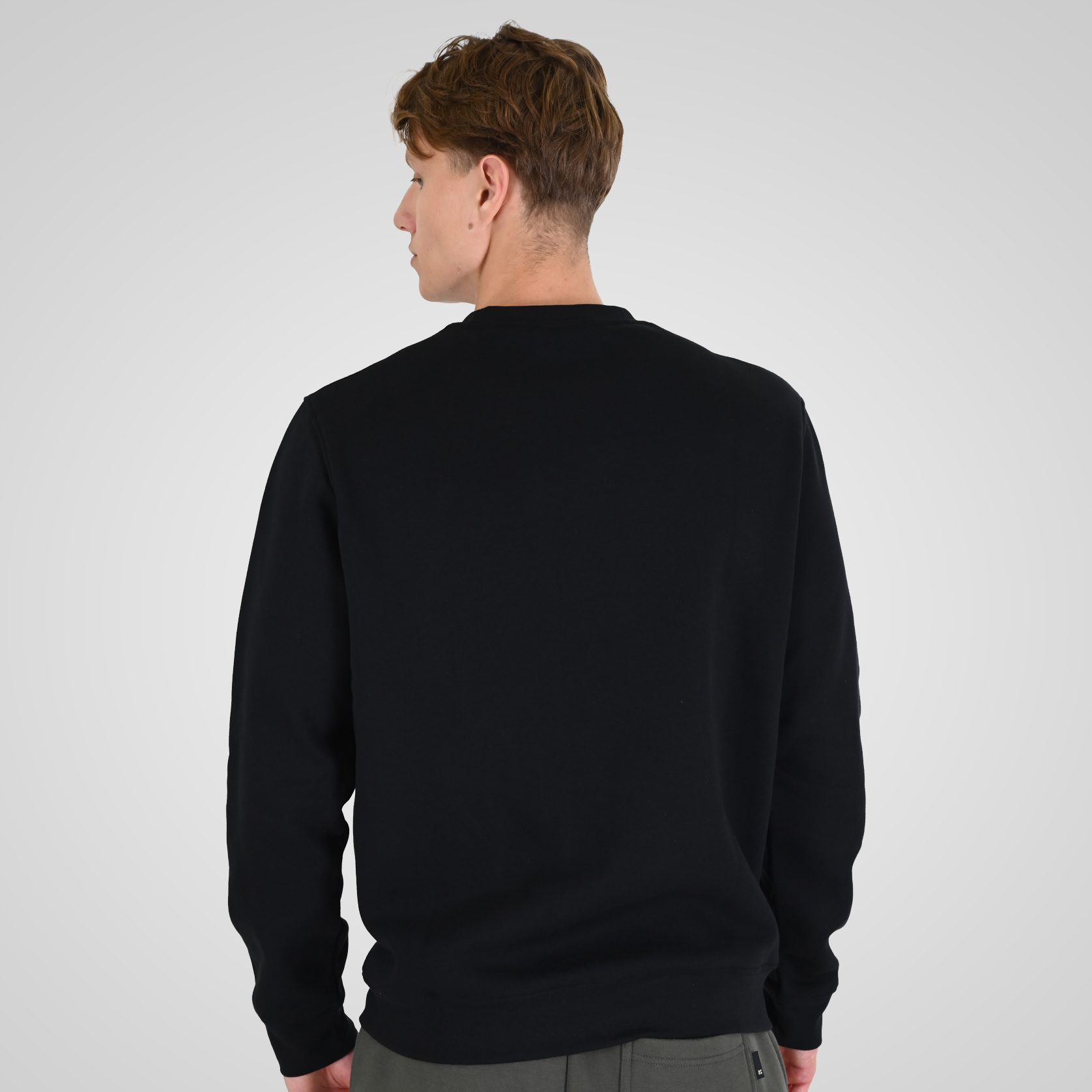 262RTOP-1114 CREWNECK TOP WITH HIGH DENSITY (BRUSHED FLEECE) BLACK - Image 4