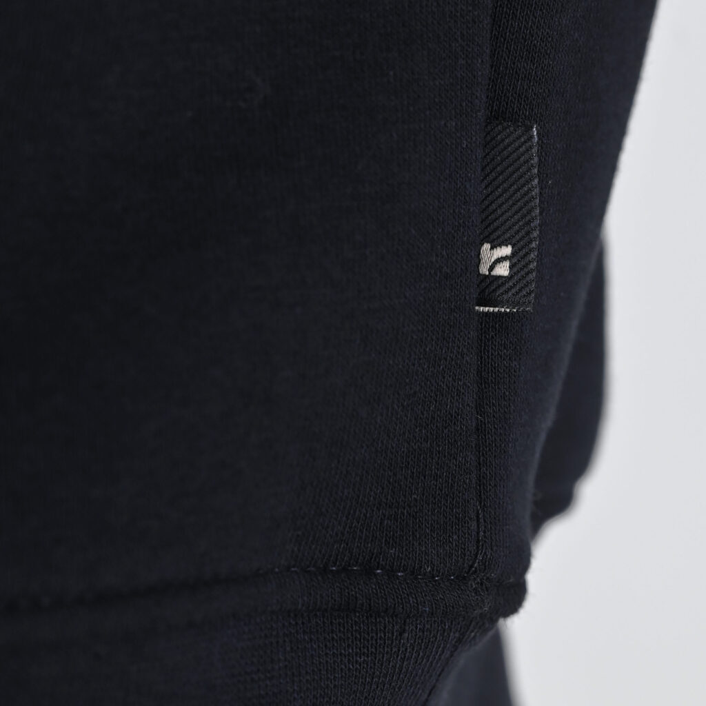262RTOP-1114 CREWNECK TOP WITH HIGH DENSITY (BRUSHED FLEECE) BLACK