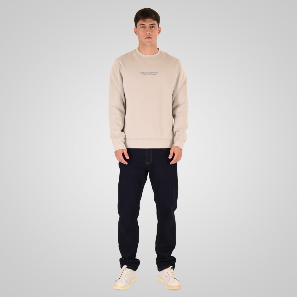 262RTOP-1114 CREWNECK TOP WITH HIGH DENSITY (BRUSHED FLEECE) ICE