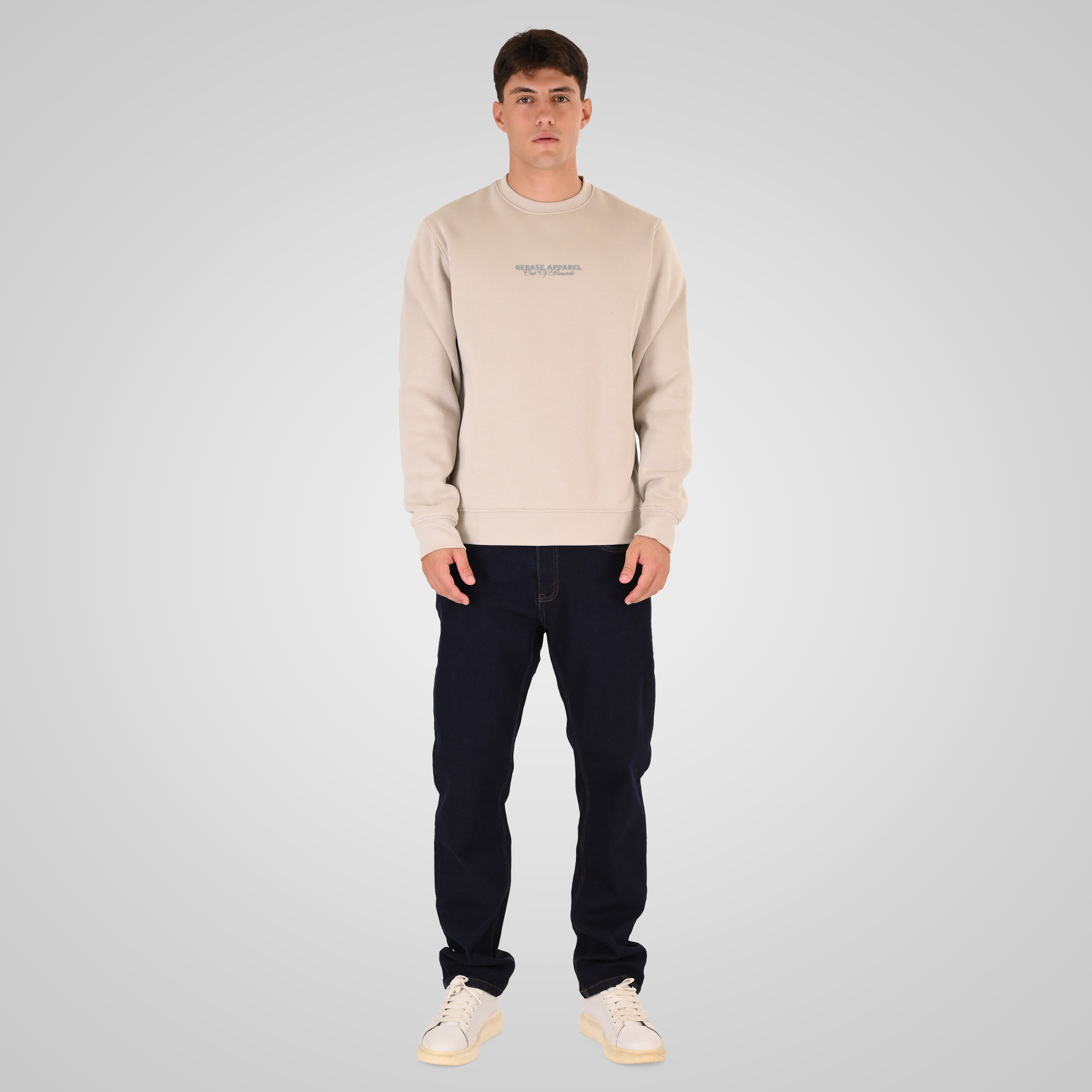 262RTOP-1114 CREWNECK TOP WITH HIGH DENSITY (BRUSHED FLEECE) ICE - Image 2