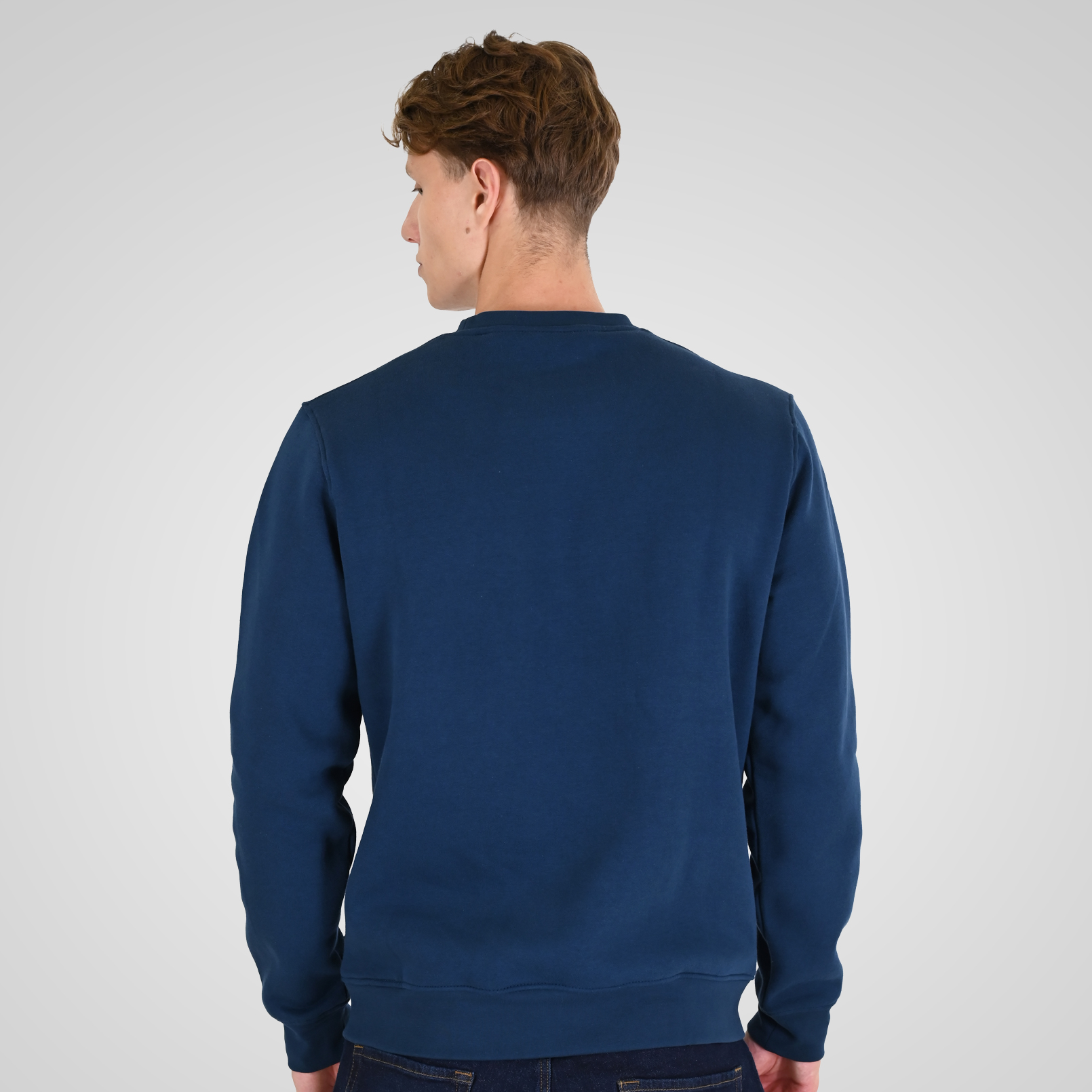 262RTOP-1114 CREWNECK TOP WITH HIGH DENSITY (BRUSHED FLEECE) INDIGO - Image 4
