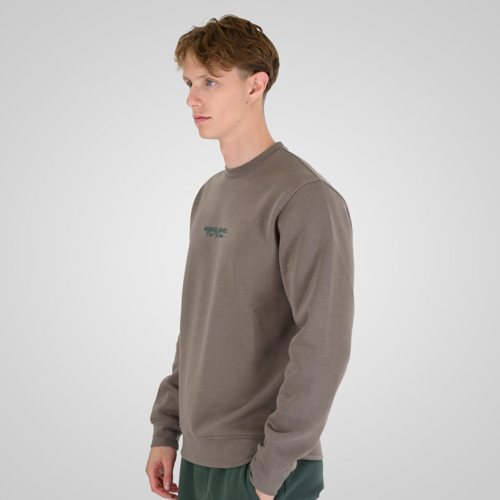 262RTOP-1114 CREWNECK TOP WITH HIGH DENSITY (BRUSHED FLEECE) TAUPE
