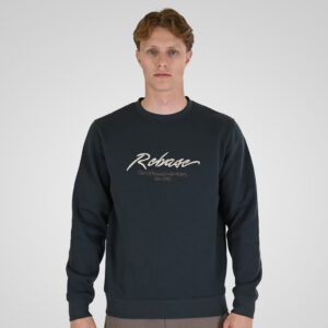 262RTOP-1115 CREWNECK TOP WITH 3D EMBROIDERY AND DENSE EMBROIDERY (BRUSHED FLEECE) ANTHRACITE