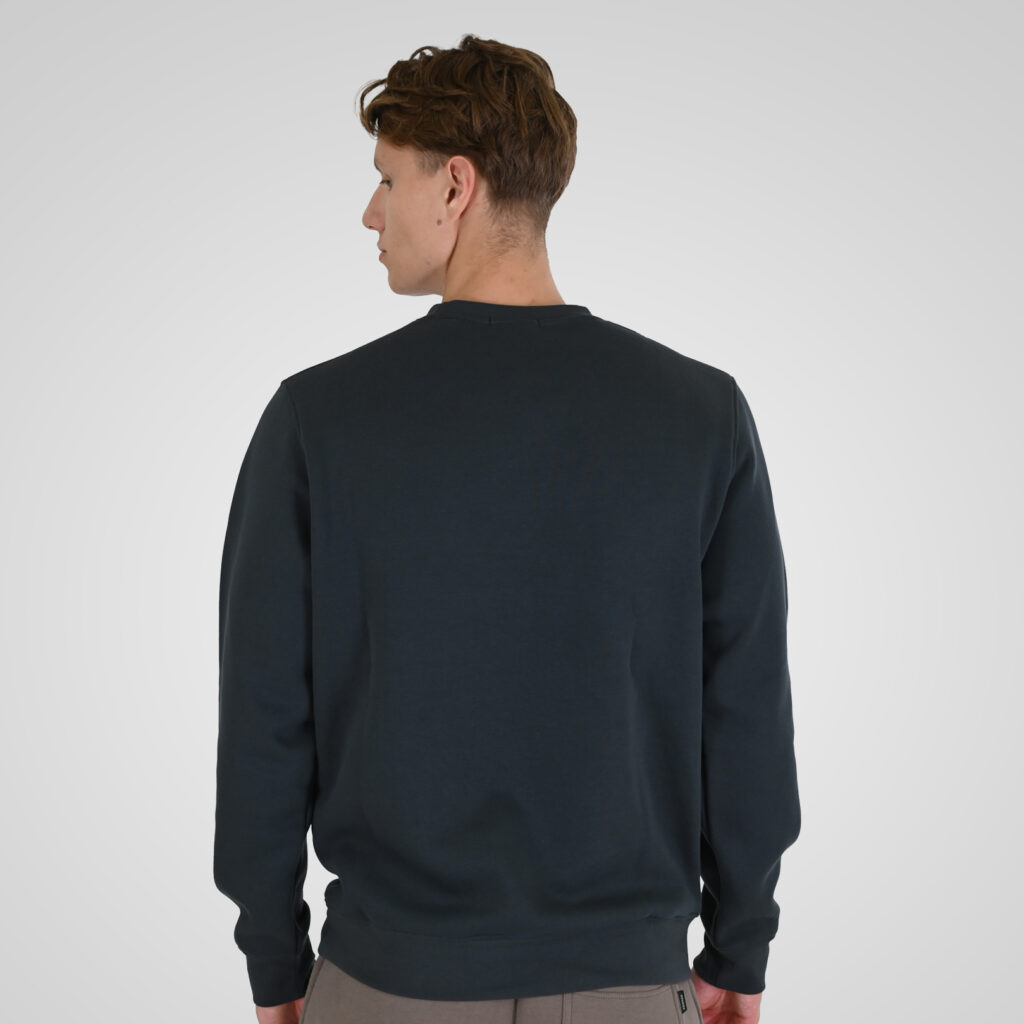 262RTOP-1115 CREWNECK TOP WITH 3D EMBROIDERY AND DENSE EMBROIDERY (BRUSHED FLEECE) ANTHRACITE
