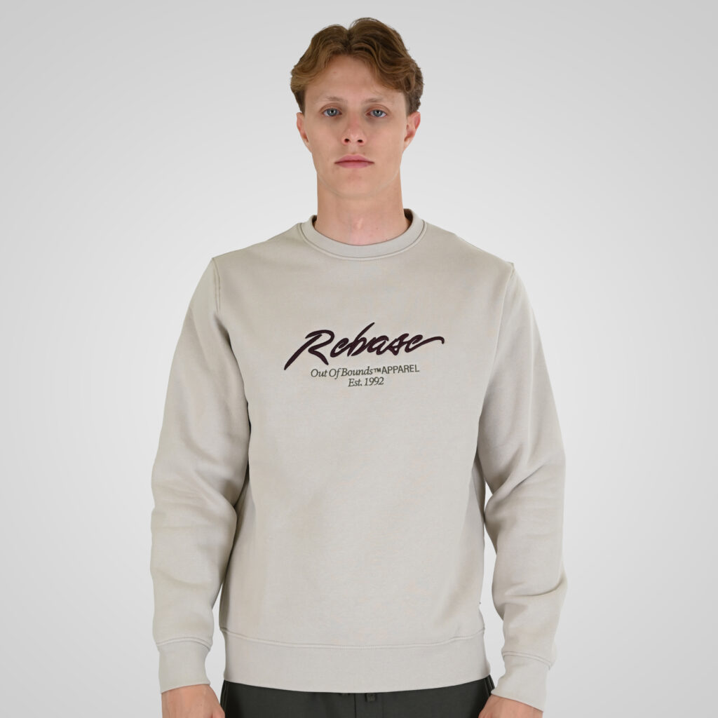 262RTOP-1115 CREWNECK TOP WITH 3D EMBROIDERY AND DENSE EMBROIDERY (BRUSHED FLEECE) ICE