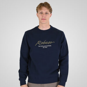 262RTOP-1115 CREWNECK TOP WITH 3D EMBROIDERY AND DENSE EMBROIDERY (BRUSHED FLEECE) NAVY