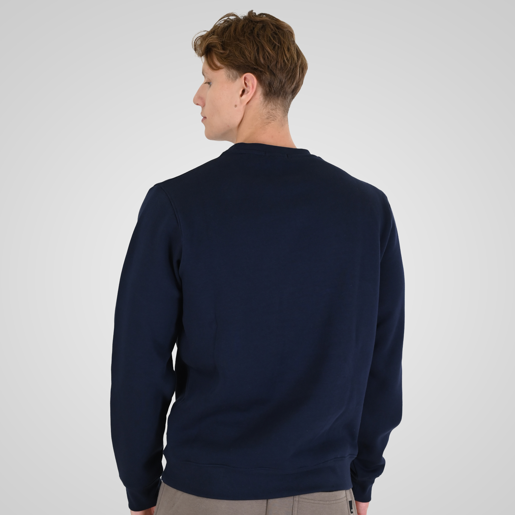 262RTOP-1115 CREWNECK TOP WITH 3D EMBROIDERY AND DENSE EMBROIDERY (BRUSHED FLEECE) NAVY - Image 4