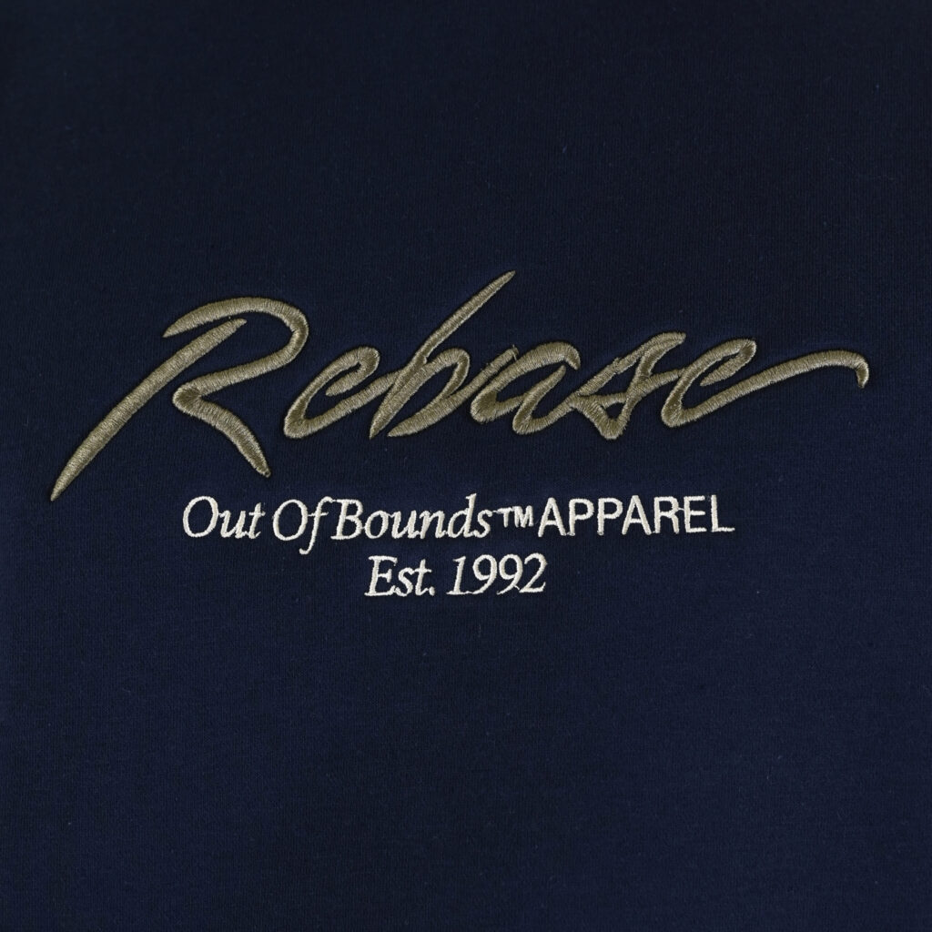262RTOP-1115 CREWNECK TOP WITH 3D EMBROIDERY AND DENSE EMBROIDERY (BRUSHED FLEECE) NAVY