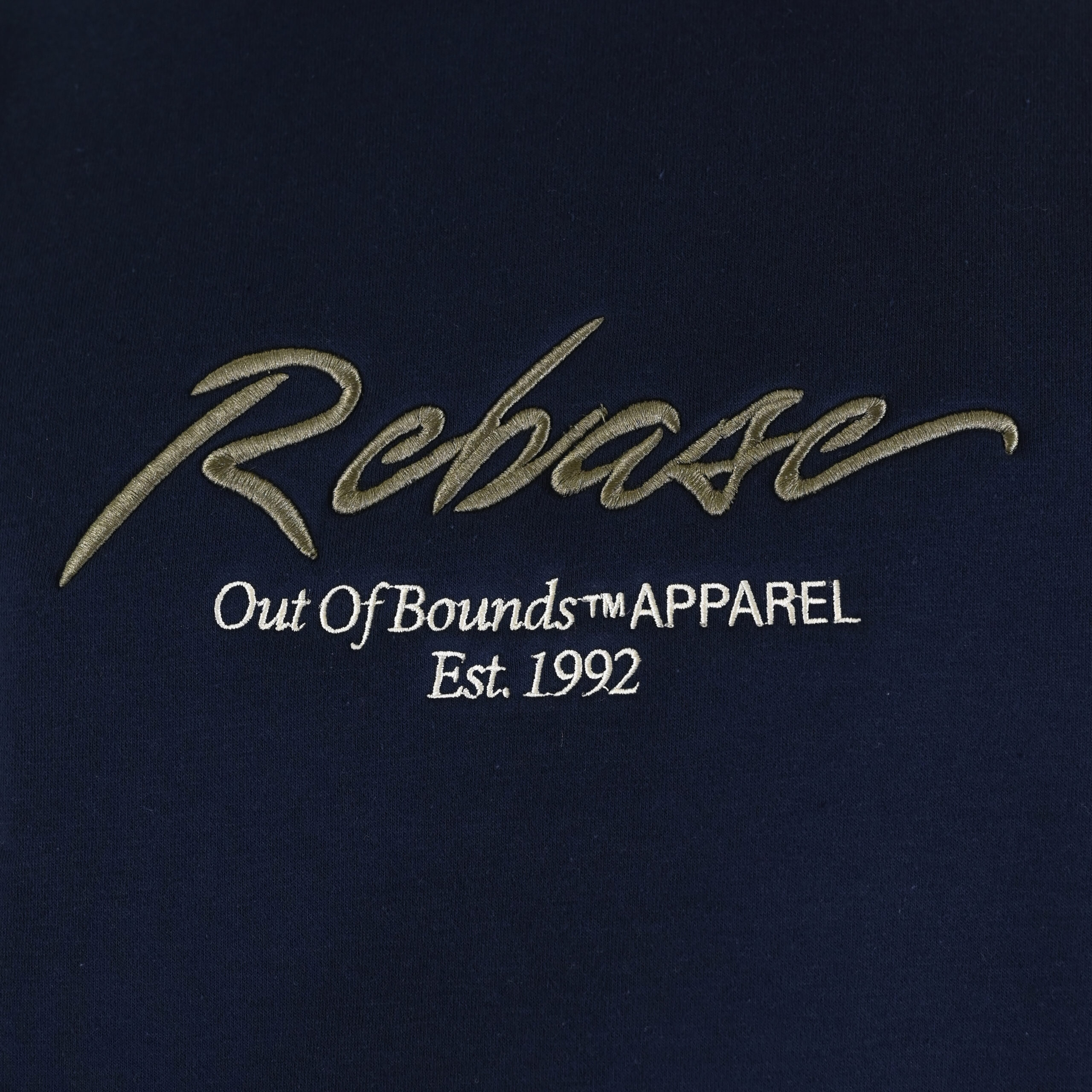 262RTOP-1115 CREWNECK TOP WITH 3D EMBROIDERY AND DENSE EMBROIDERY (BRUSHED FLEECE) NAVY - Image 5