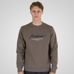 262RTOP-1115 CREWNECK TOP WITH 3D EMBROIDERY AND DENSE EMBROIDERY (BRUSHED FLEECE) TAUPE
