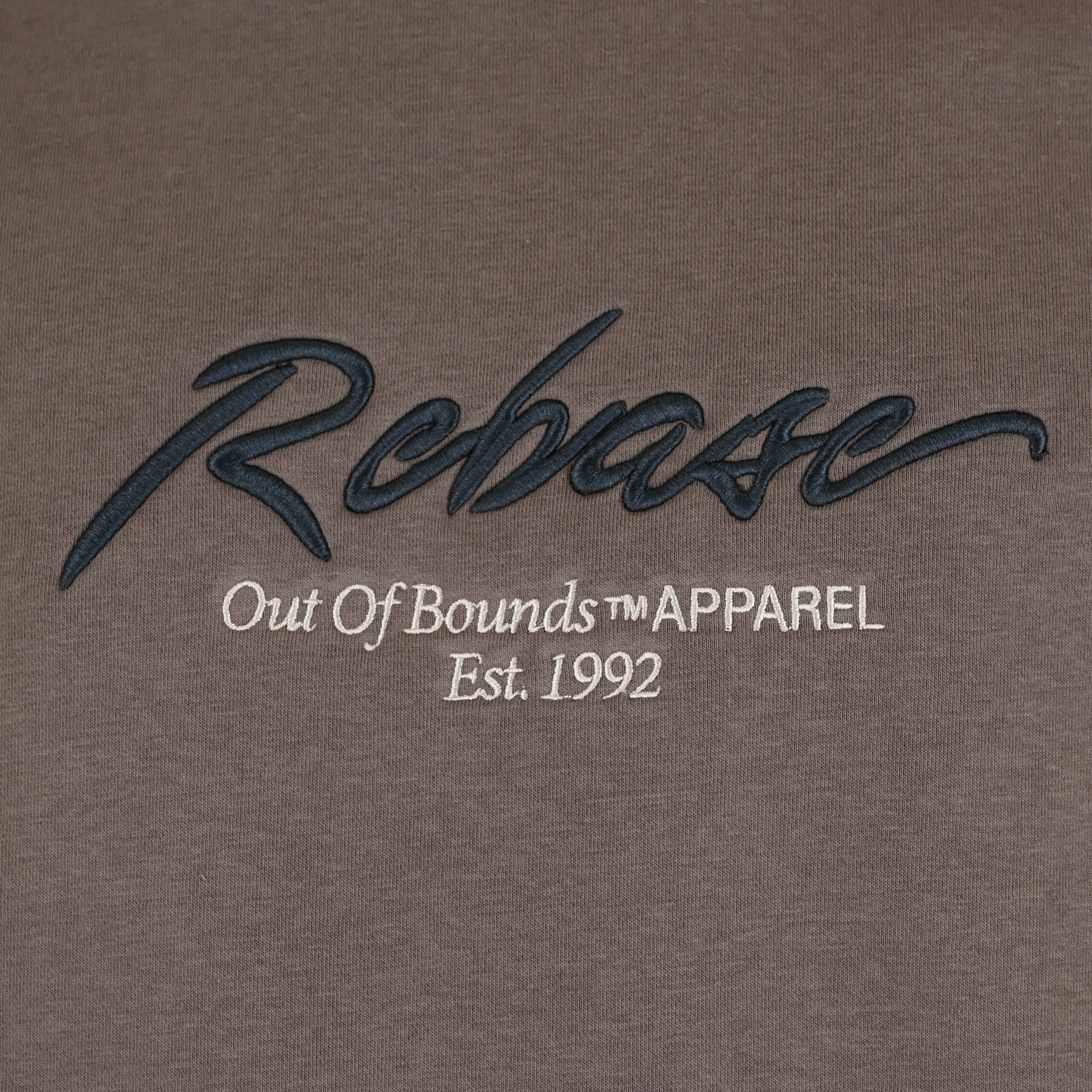 262RTOP-1115 CREWNECK TOP WITH 3D EMBROIDERY AND DENSE EMBROIDERY (BRUSHED FLEECE) TAUPE - Image 5
